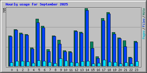 Hourly usage for September 2025