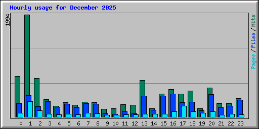 Hourly usage for December 2025